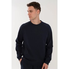 Maraton Regular Erkek Bisiklet Yaka  Lacivert Sweatshirt