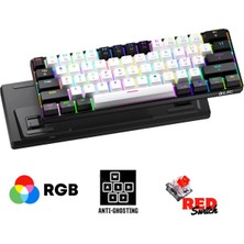 Miaxtreme T60W+WB Tam Mekanik Rgb Antighosting Red Switch Gaming Oyuncu Klavyesi T60 Gaming Klavye