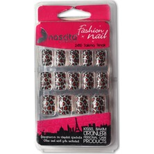 Nascita 24'lü Gümüş Renkli Leopar Desen Tırnak -102