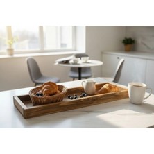 PostOtto Design Studio Rustik Ahşap Sunum Tepsisi – Doğal El Yapımı Dekoratif Servis Tepsisi 60X17 cm