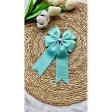 Kirpi Toka Su Yeşili Çiçek Desen Kuyruklu Kadın- Kız Çocuk Saç Tokası 12CM x 15 cm