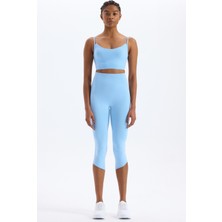 COMEUP Jakar Detaylı Crop Boy Toparlayıcı Tayt Soft Mavi