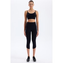 COMEUP Jakar Detaylı Crop Boy Toparlayıcı Tayt Siyah