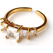 Formzen 316L Paslanmaz Çelik Zarif Işıltı Zirkon Taşlı Ayarlanabilir Yüzük – Modern & Şık Tasarım