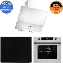 Eminçelik ve Afm Tech Markalı / Roe Elektrikli Dijital Ankastre Set (FM7701+V6-04 + Ch 1454 Pb W60)