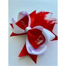 Kirpi Toka K.atatürk Baskılı Kırmızı Tüylü Kız Çocuk Klipsli Saç Tokası