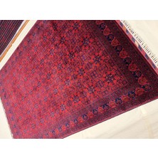 El Dokuma Orijinal Afgan Halı Bilicik Desenli 6 Metre Kare Kök Boya