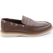 Bambi Kahve Hakiki Deri Erkek Loafer Ayakkabı E01698626003