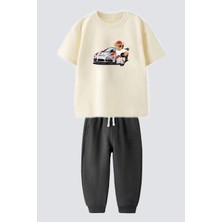 Monila Erkek Çocuk Pamuklu Araba Baskılı T-Shirt ve Eşofman 2'li Takım