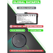 Global Batarya Ecovacs Deebot DN622 Uyumlu Akıllı Robot Süpürge Bataryası 14.4v 2600mAh Li-ion Pil (Orijinal Kapasite)
