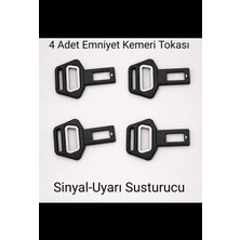 Gusion 4 Adet Araç Kemer Tokası Sinay - Uyarı Susturucu Açacak 2 Işlevsel Kullanım
