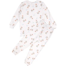 by BebekOdam Unisex Ekru Ördek Baskılı Pijama Takımı