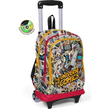 Coral High Kids Çizgi Roman Desenli Üç Bölmeli Çekçekli Okul Sırt Çantası 34015