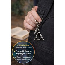 Toyfest Harry Potter Deathly Hallows Anahtarlık Lisanslı Metal Ölüm Yadigarları Gümüş Renkli
