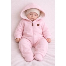 Bebitof My Baby Kumsal Kapüşonlu Içi Polarlı Bebe Tulumu 252334