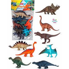 Brother Toys Poşetli 8 Adet Dinozor Dinazor Seti 16 Cm. Trex, Triceraptor, Pterodactyl, Velociraptor, Stegosaurus