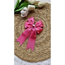 Kirpi Toka Fuşya Çiçekli Kuyruklu Kız Çocuk Saç Tokası 12CM x 15 cm