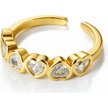 Formzen 316L Paslanmaz Çelik Zarif Işıltı Zirkon Taşlı Ayarlanabilir Yüzük – Modern & Şık Tasarım