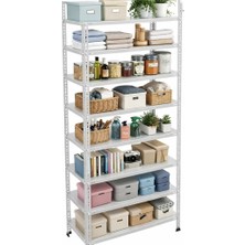 Alanraf 8 Katlı Galvaniz Çelik Raf - Depo, Arşiv, Kiler, Dosya, Market Rafı 31X93 CM-250 Cm-0.70 mm