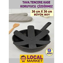 9 Adet Tava, Tencere, Borcam Koruyucu Keçe, Çizik Önleyici Büyük Boy 36X36CM