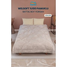 Uysal Yorgan Welsoft Akfil Midye Desen Battal Boy Yorgan BEJ