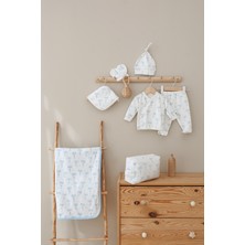 Tuğba Kuğu Organik Hastane Çıkışı - Pureline Series - Blue Dainty Bow