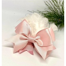 Kirpi Toka El Yapımı Pembe Tüylü Kız Çocuk Saç Tokası