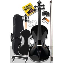 HGA24BK-TYS Siyah 1/2 Yarım Keman Seti 8-10 Yaş Çocuk Kemanı (Yastık Reçine Çanta Tel Susturucu Yay)