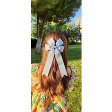 Kirpi Toka Bebe Mavi Kurdele Fiyonk Çocuk Saç Toka, Uzun Kuyruklu Grogren Klipsli Kız Çocuk Saç Tokası