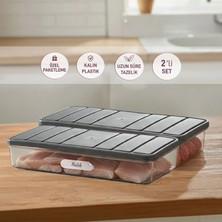 Selka Home 2 Adet 1 Lt. Nora Organizer Buzdolabı Buzluk Düzenleyici Saklama Kabı