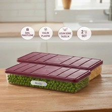 Selka Home 2 Adet 1 Lt. Nora Organizer Buzdolabı Buzluk Düzenleyici Saklama Kabı