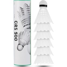 6 Adet Badminton Topu Semi-Pro Dengeli Hız Başlangıç Kutulu Mantar Kafa Deluxe Top Seti Beyaz 620