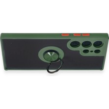 Azrlya Newface Samsung Galaxy S23 Ultra Kılıf Montreal Yüzüklü Silikon Kapak - Yeşil