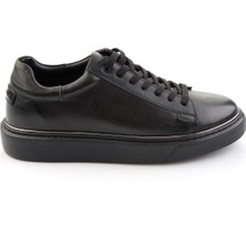 Bambi Siyah Hakiki Deri Erkek Sneaker E01054202643