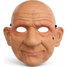 K&A Gerçekçi Yaşlı Adam Maskesi – Lateks Görünümlü Plastik Korku Maskesi