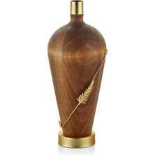 Seta Tel Yapraklı Ahşap Uzun Tombul Vazo 16*16*36 cm