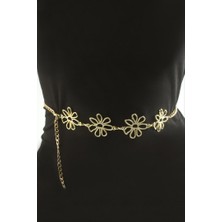 Zero Land Xmpdby Çiçek Metal Zincir Kemer - Sarı