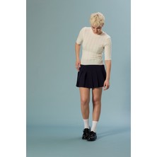 Nisan Triko Saç Örgülü Triko Kazak