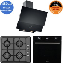 Eminçelik ve Afm Tech Marka / Flor Siyah Turbo Ankastre Set (31 222 Emaye +FM7700 + Ch 1454 Pb B60)