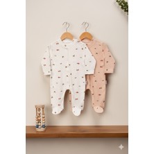 Kız Bebek Çiçek Desenli 2li Tulum Takımı Yenidoğan Kıyafet 0-3-6 Ay