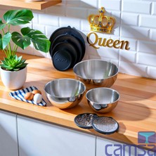 Feyza Design Set Halinde 3 Boyutlu Rendeli, Karıştırma ve Saklama Kabı