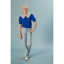 Nisan Triko Yaka Detaylı Triko Kazak