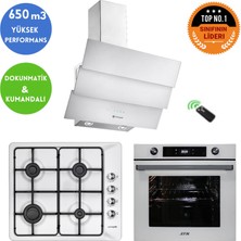 Eminçelik ve Afm Tech Markalı / Weq Emaye Ocak Beyaz Ankastre Set (31 221 + FM7701+CH 1455 Rc W60)