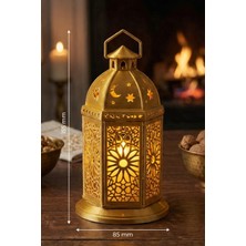Helis Craft Dekoratif LED Kandil Fener – Altın Ortam Lambası