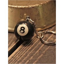 abnturk 8 No Orjinal Büyük Boy Bilardo Topu Anahtarlık  Ø 4 cm Çapında Siyah Renk Emsalsiz Hobi Tarz Hediye