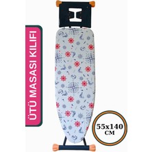 Asev Home Ütü Masası Kılıfı Büyük Boy Ipli Stoperli Keçeli Kılıfı Örtüsü Bezi 55x140cm Deniz