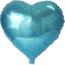 Parti Adresi Kalp Folyo Balon Doğum Günü Parti Balonu Mavi 18 Inc- 45 cm