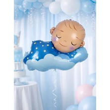 Parti Adresi Uyuyan Erkek Bebek Folyo Balon – Cinsiyet Partisi & Baby Shower Süsü 98 cm