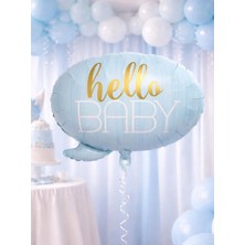 Parti Adresi Hello Baby Folyo Balon – Baby Shower Süsü Mavi 60 cm