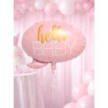 Parti Adresi Hello Baby Folyo Balon – Baby Shower Süsü Pembe 60 cm